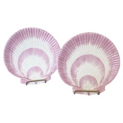 Pair of Pink Italian Scallop Shaped Plates