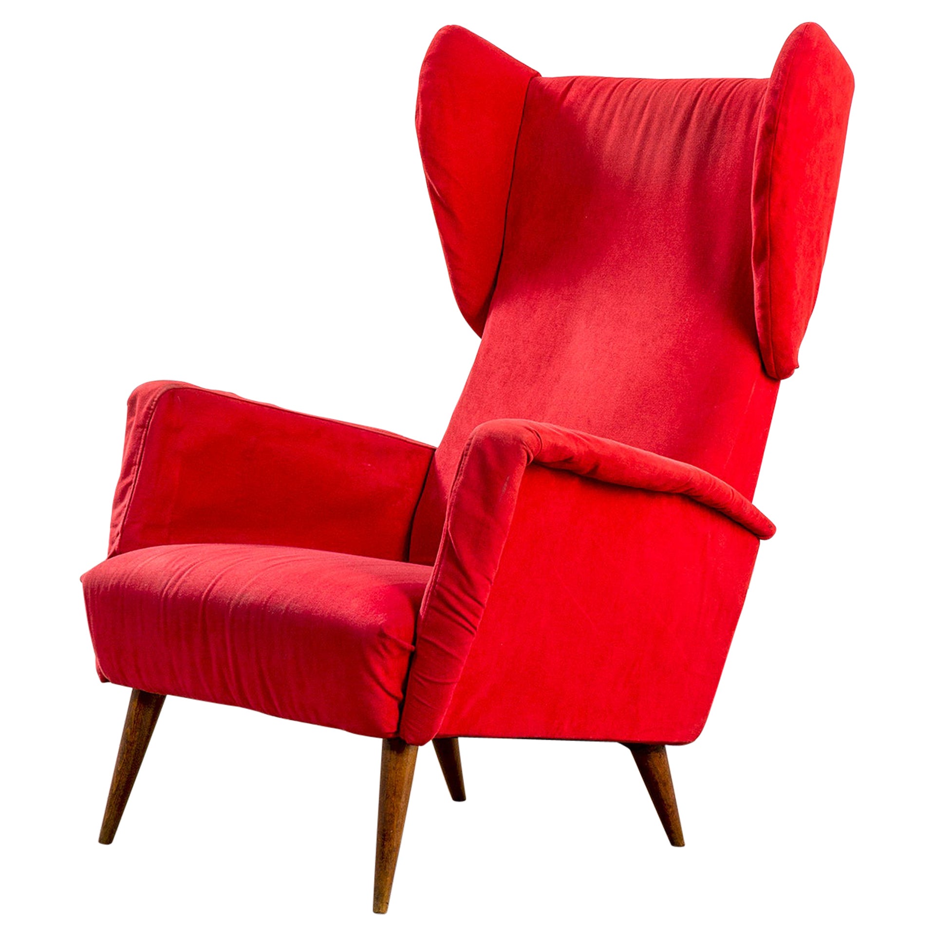 20th Century Gio Ponti Cassina Single Armchair for Hotel Royal in Naples '50s For Sale