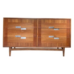 Used Refinished Mcm American of Martinsville Low-boy Walnut Dresser