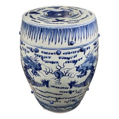 Retro Chinese Blue and White Garden Stool