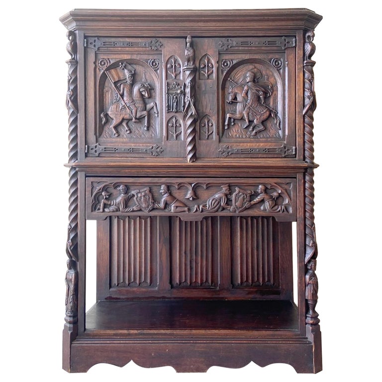 Antique Gothic Wooden Hand Carved For Sale at 1stDibs