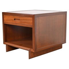 Frank Lloyd Wright Taliesin Mahogany Nightstand or Side Table, Newly Restored