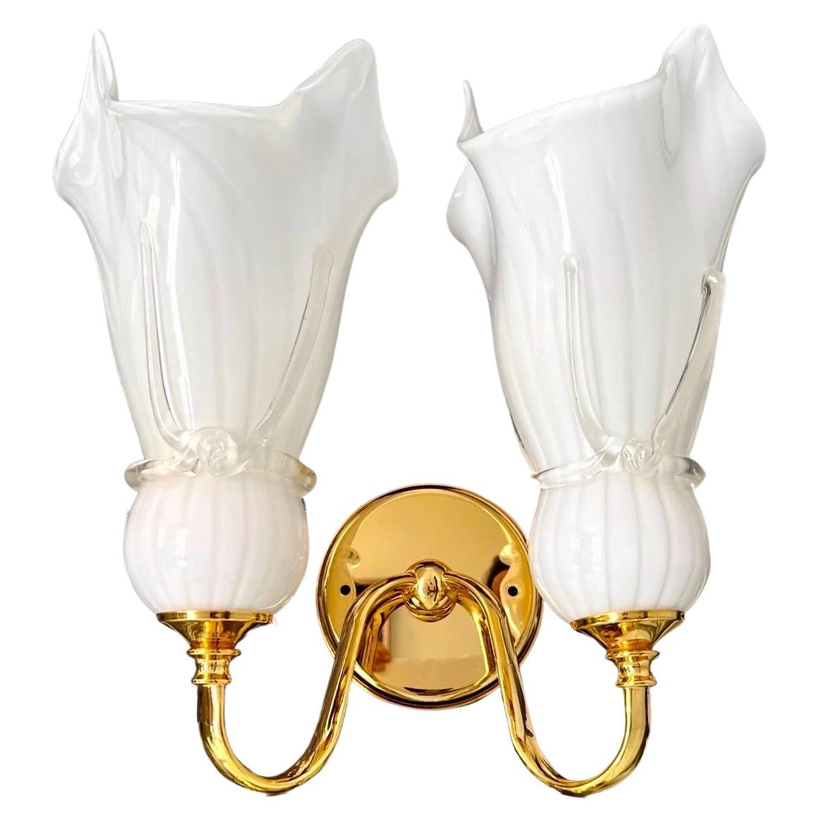 Applique néoclassique en or et Murano avec Design/One, circa 1980 en vente