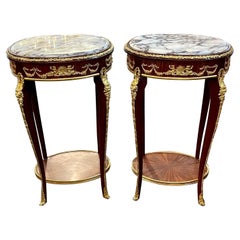 Pair of Louis XV Style Linke Side Tables