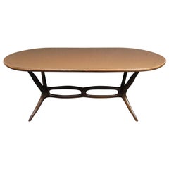Modern Oval Glass Top Dining Table