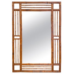 Vintage Fretwork Bamboo Mirror