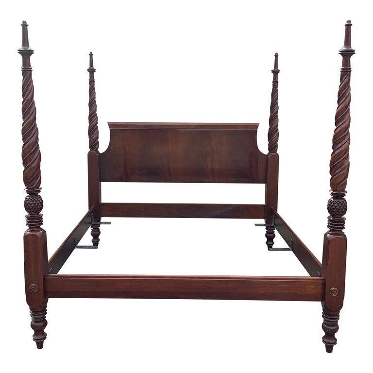 Hickory Chair Mahogany King Size Planters Four Poster Bed For Sale at 1stDibs