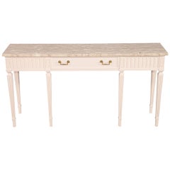 Used Louis XVI Style Marble Top Console Table