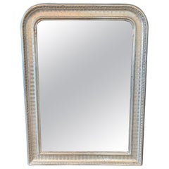 Striped Silver Gilt Louis Philippe Antique French Mirror
