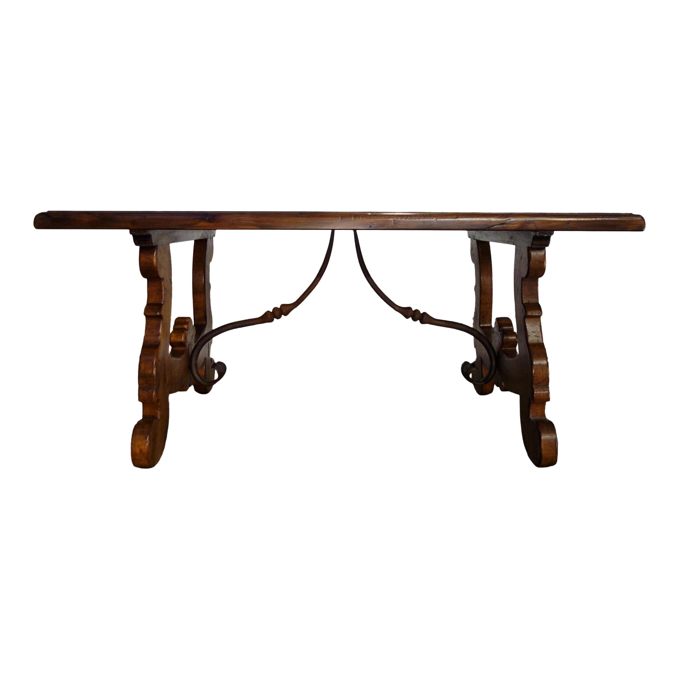 17th C Refectory Style Old Italian Solid Walnut 50x30 Coffee Table with options