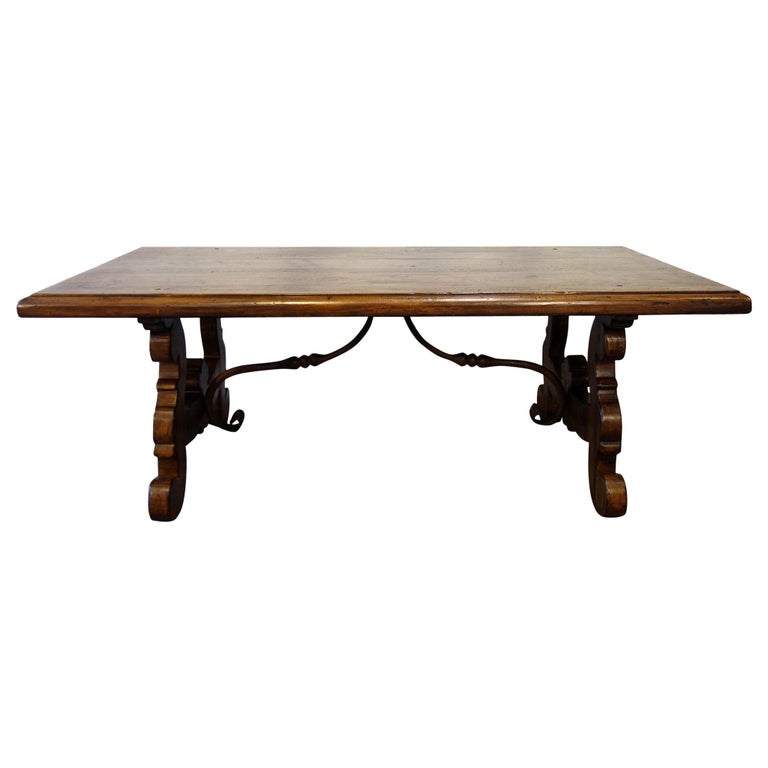 17th C Style Italian Solid Walnut 60x34 Coffee Table finish & size options For Sale