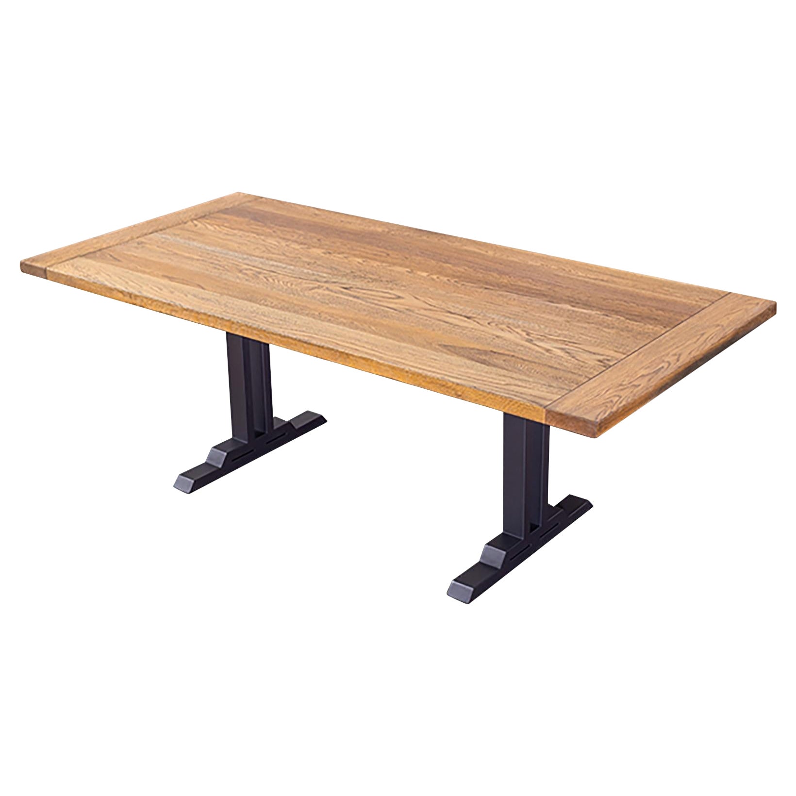 Solid Teak or Oak Dining Tables, Choose Your Top Then Choose Your Bottom For Sale