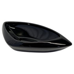 Black Italian Murano Glass Catchall or Tray