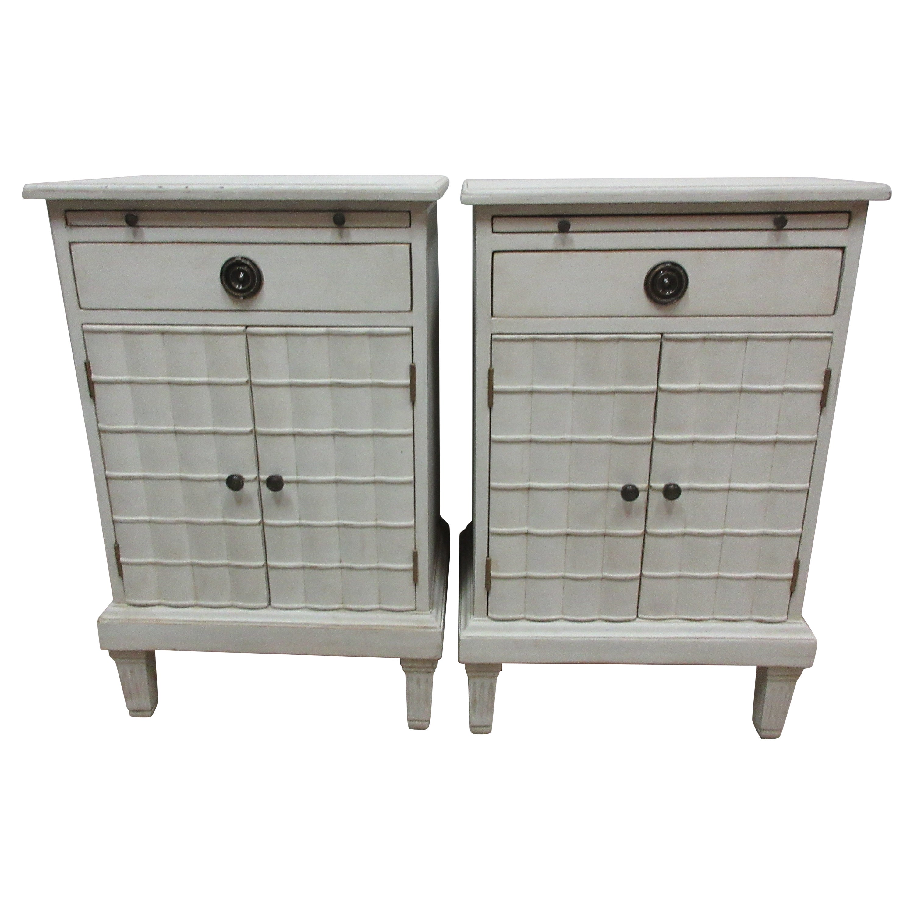Gustavian Style Satin Black Nightstands at 1stDibs