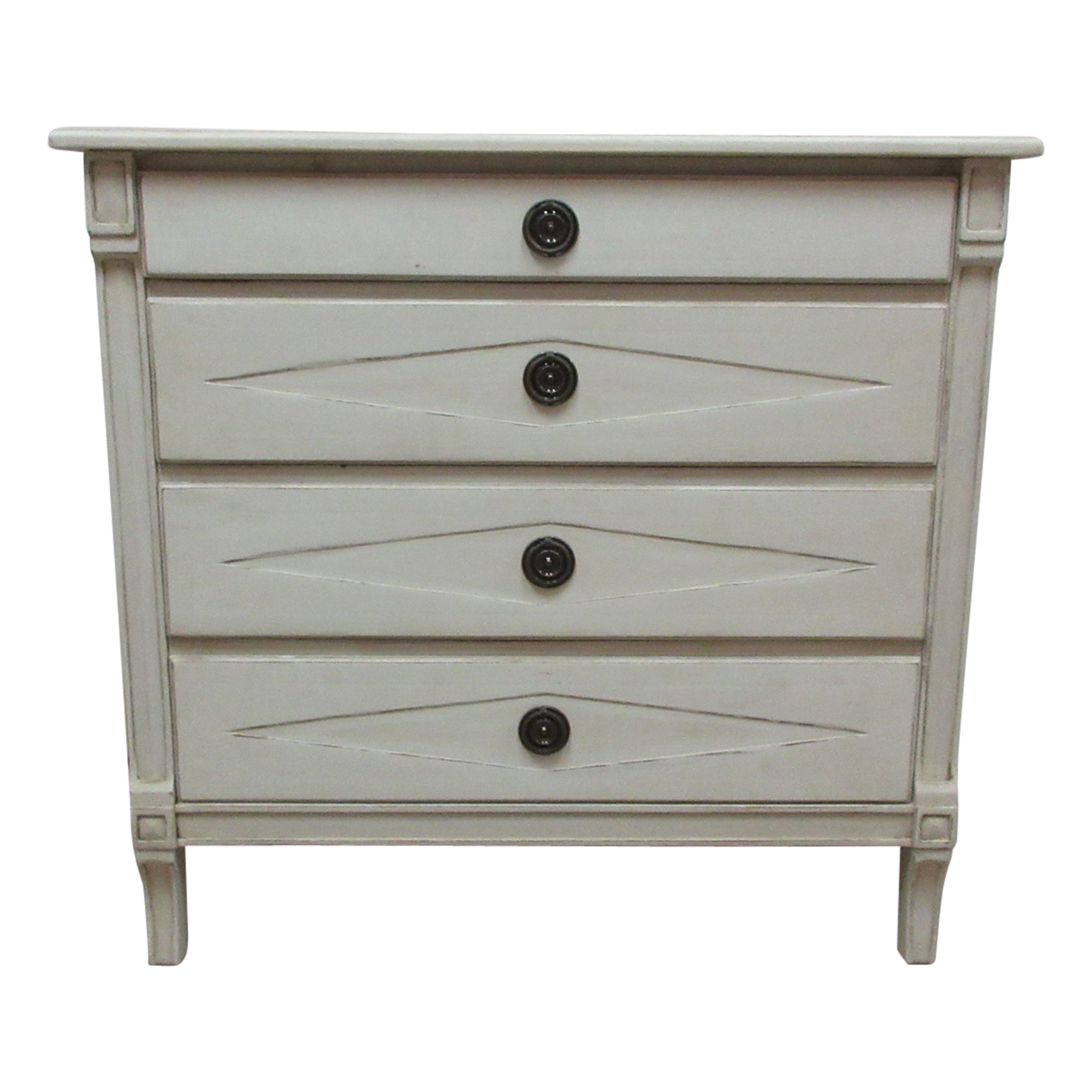 Gustavian Style 4 Drawer Chest For Sale