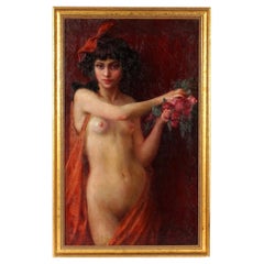 Peinture italienne d'une femme Giovanni Batista Crema
