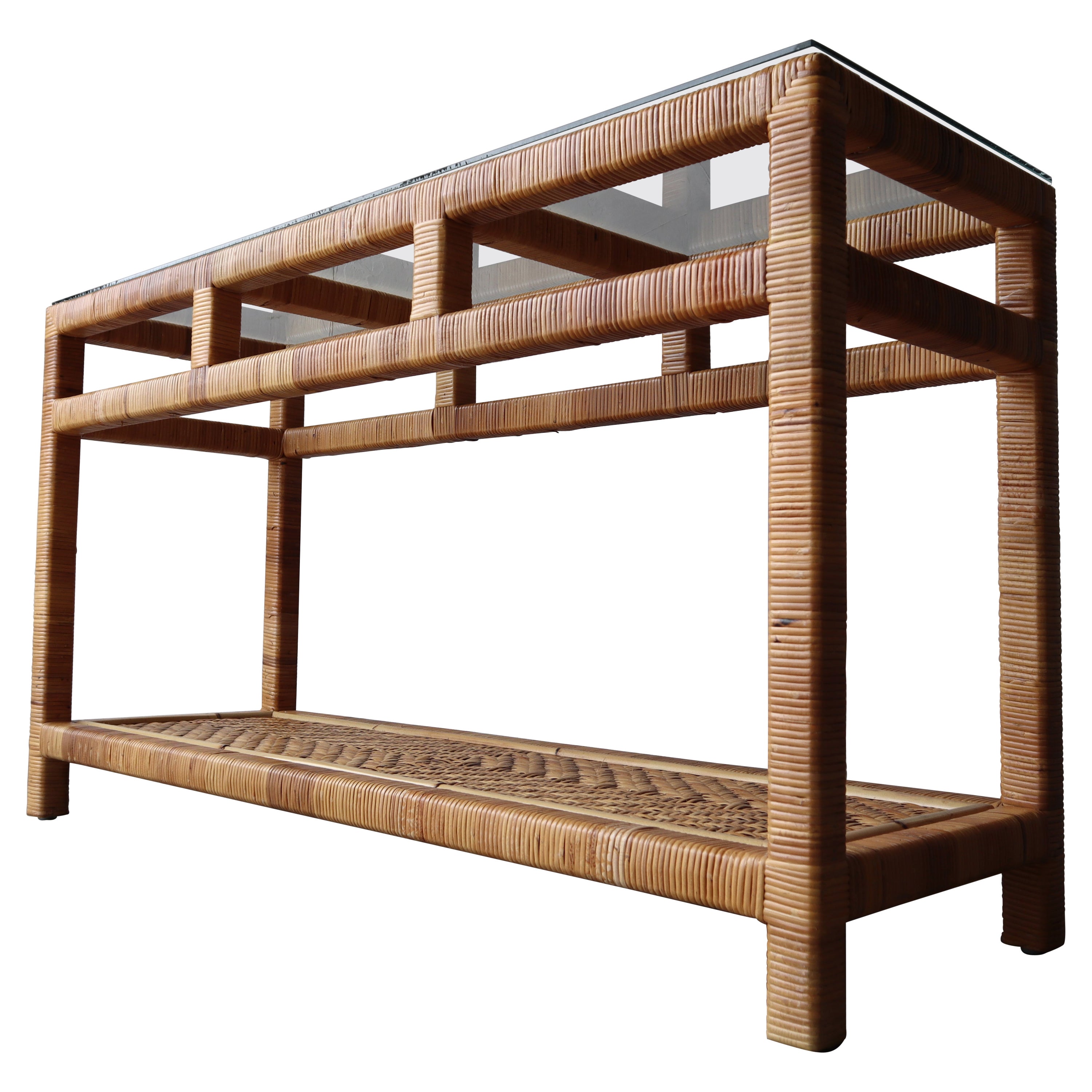 Wicker Skirted Console at 1stDibs wicker skirted table, skirted