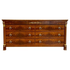 Kindel Neoclassical Collection Gilt Brass Mounted Flame Mahogany Double Dresser