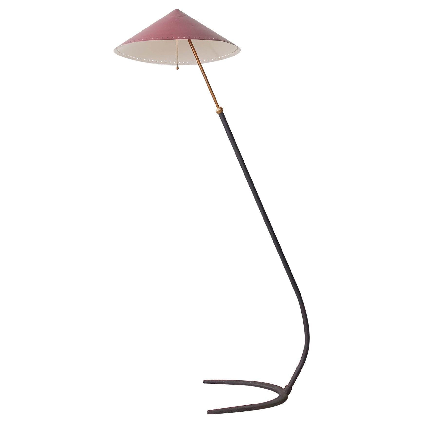 Vintage Italian Chinese Hat Floor Lamp, 1950's For Sale