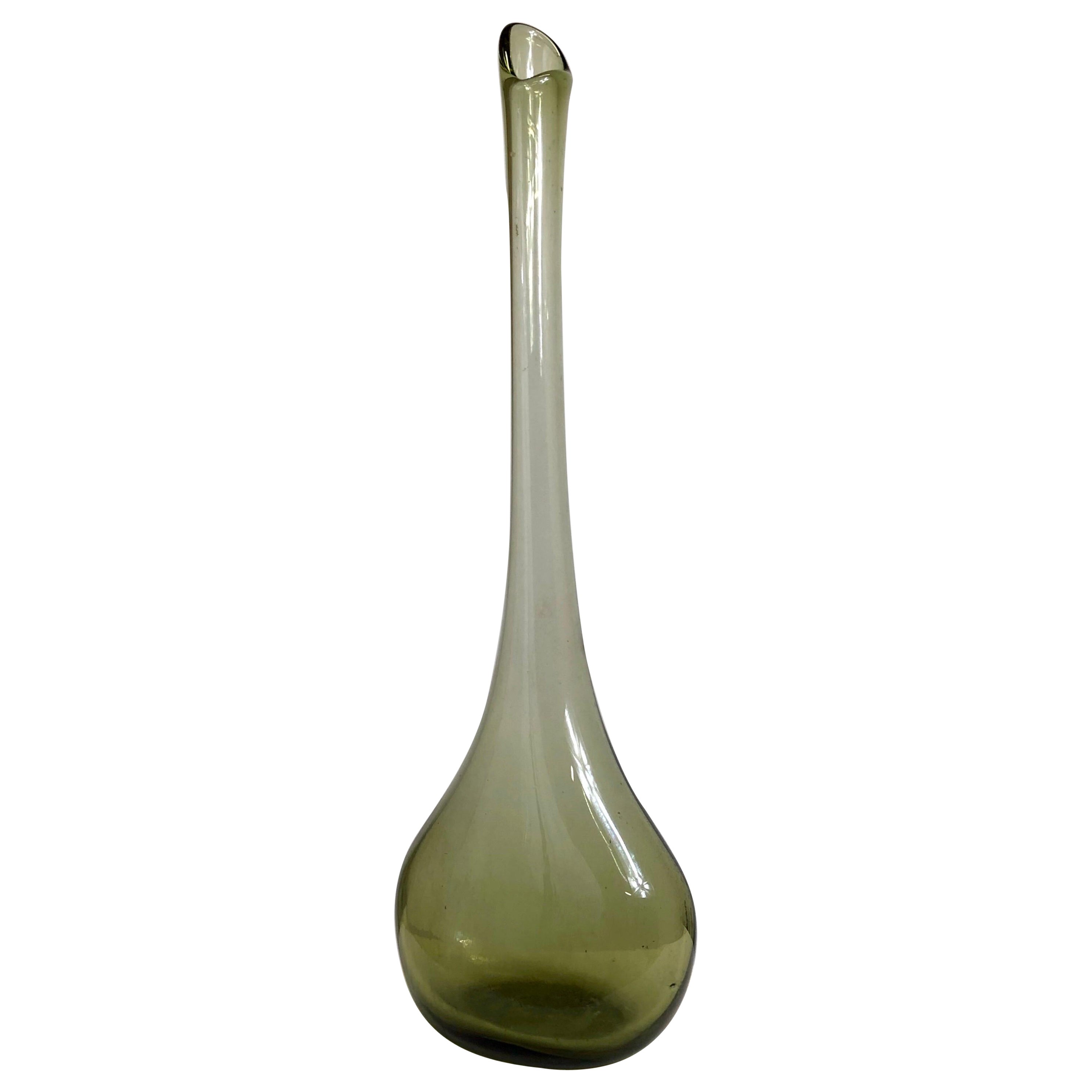 20th Century Glass Design by Claude Morin Modern Bottle Vase