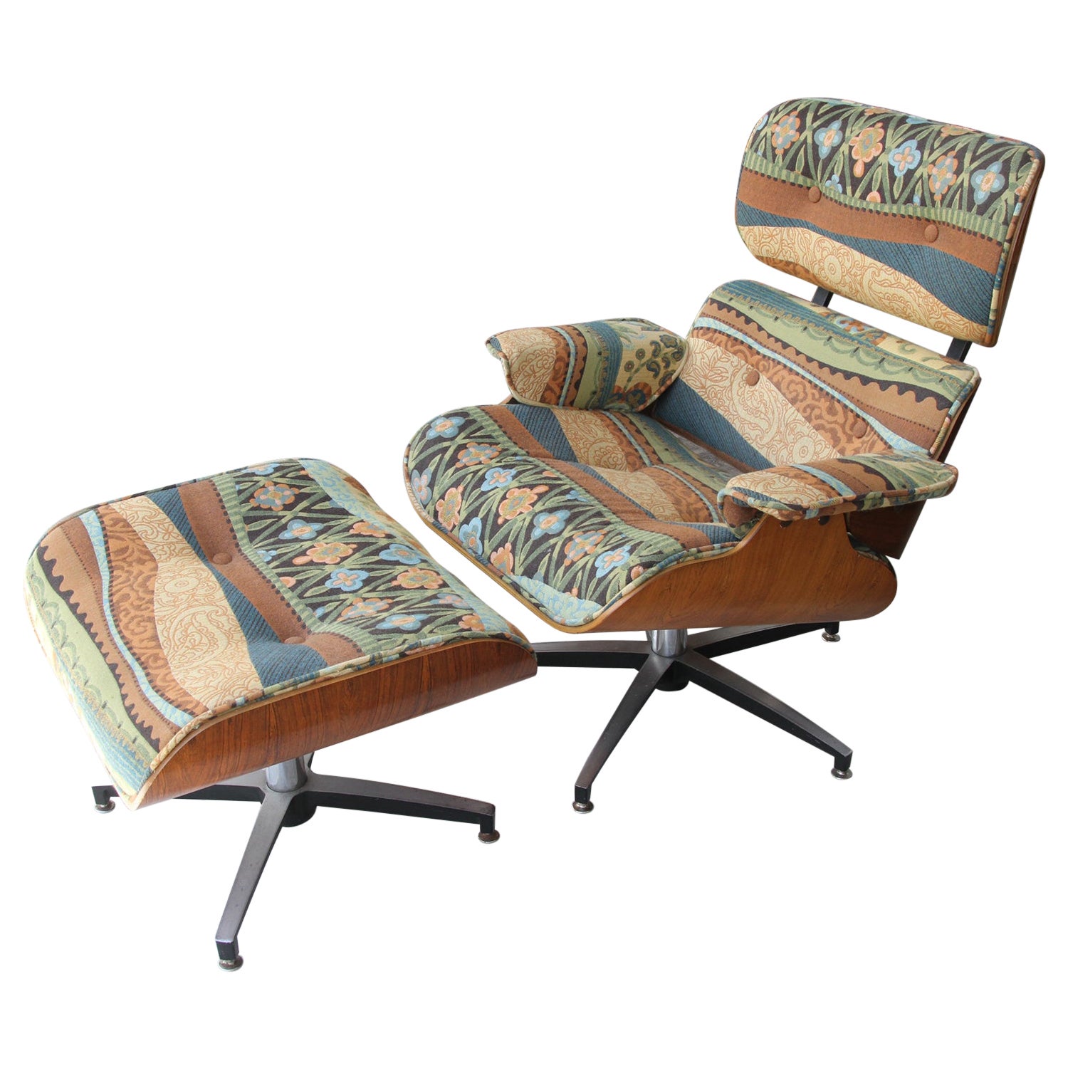 Mid-Century Lounge Chair and Ottoman in the Style of Eames by Cofemo