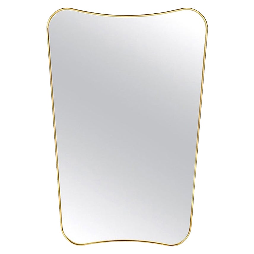 Gio Ponti 'F.A. 33' Half Length Mirror in Brass for GUBI