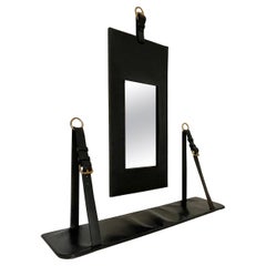 Vintage Jacques Adnet Shelf and Mirror