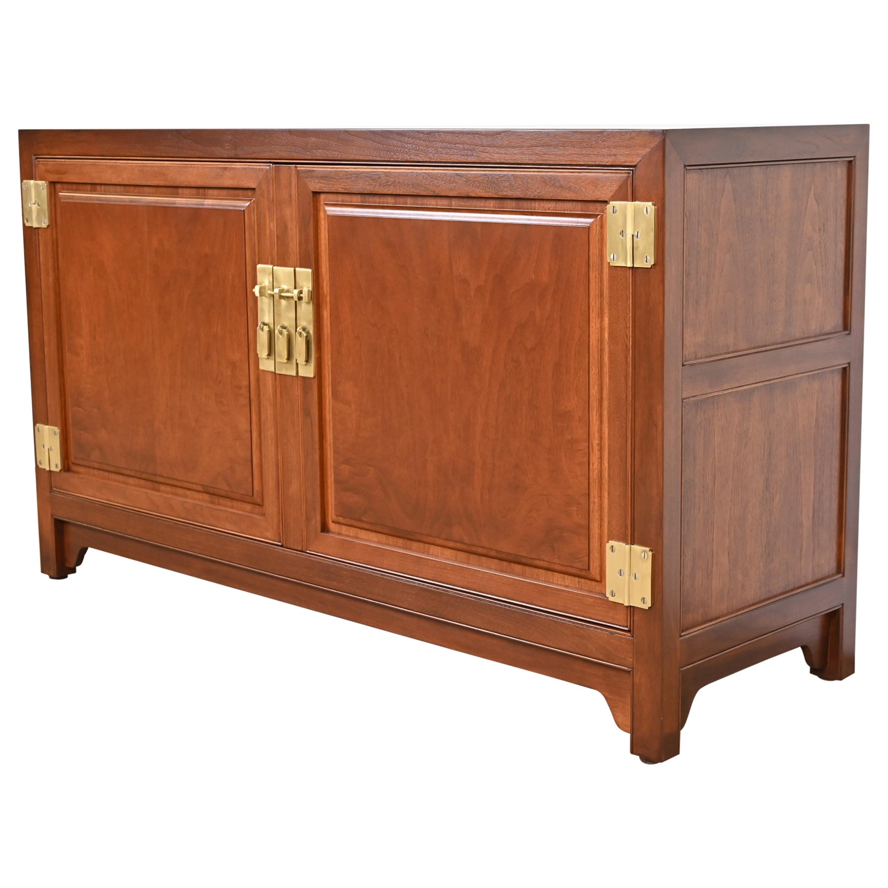 Michael Taylor for Baker Far East Collection Walnut Credenza or Bar Cabinet