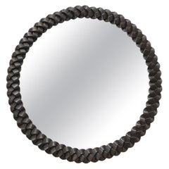 Atelier Marolles Style Braided Iron Mirror, France, c. 1950