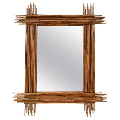 1960s Vintage Bamboo Mirror, South of France