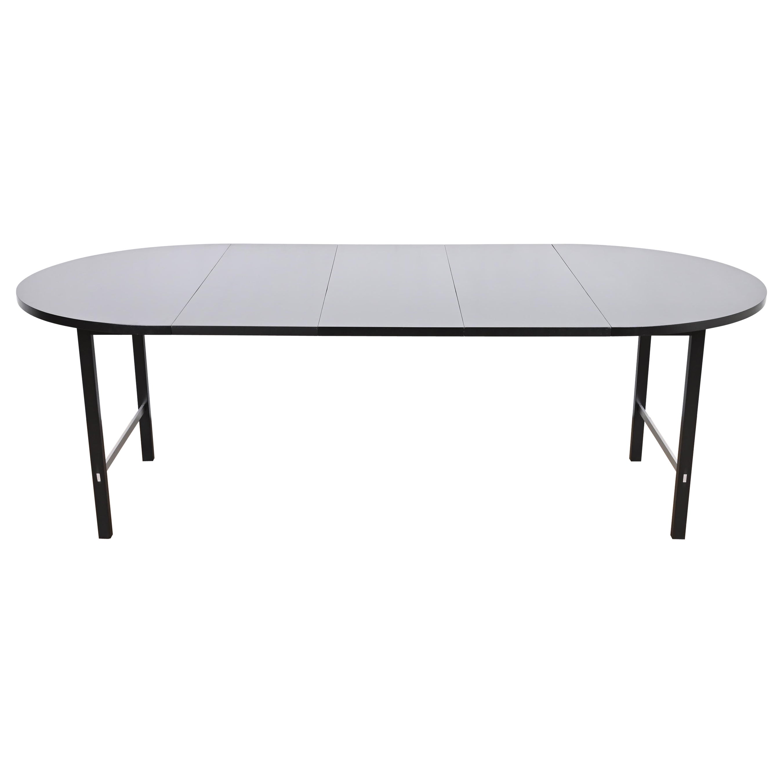 Paul McCobb for Calvin Black Lacquered Extension Dining Table, Newly Refinished For Sale