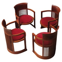 Frank Lloyd Wright "Barrel" Chairs for Cassina, 1937, Set of 4