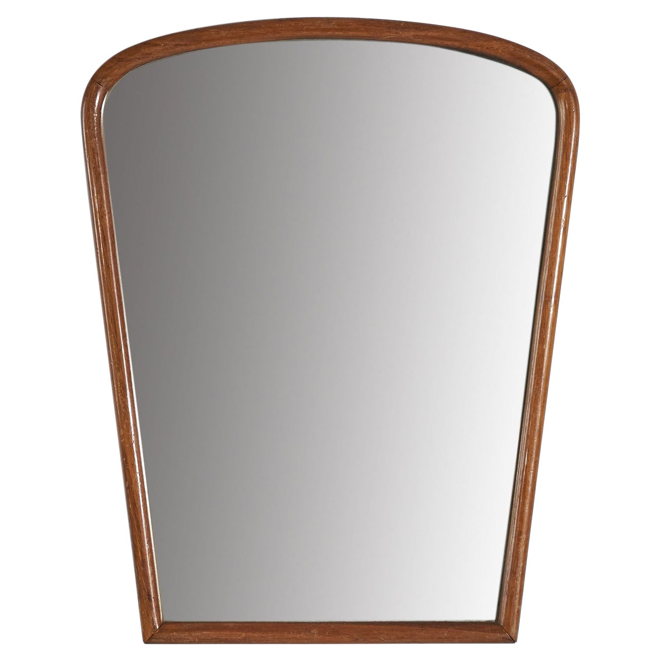 Italian Designer, Wall Mirror, Wood, Italy, 1950s For Sale