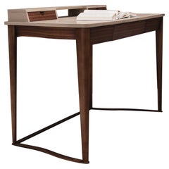 Modern by Giuseppe Carpanelli Pegaso Writing Desk Walnut Wood with Leather