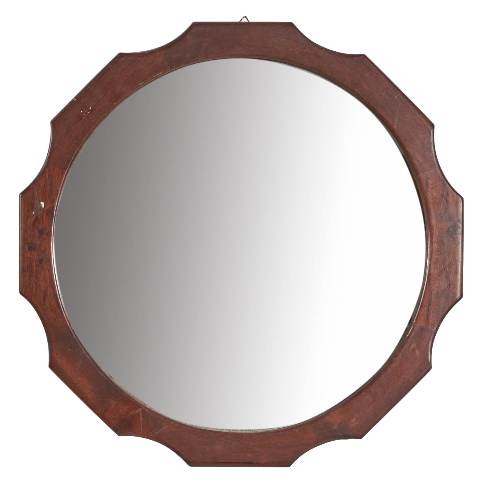 Italian Designer, Wall Mirror, Wood, Italy, 1950s For Sale