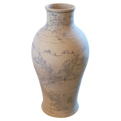 Large Blue and White Asian Style Vase