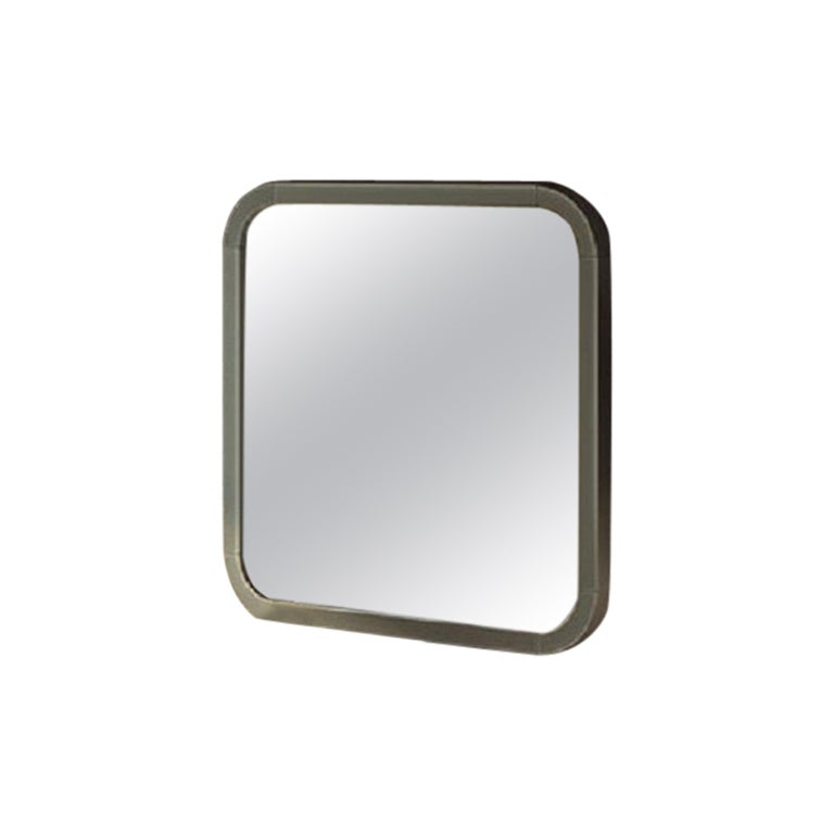 Modern by Giuseppe Carpanelli Sofia Square Mirror with Leather For Sale