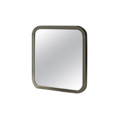 Miroir carré Sofia moderne par Giuseppe Carpanelli en cuir