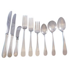 Used Hannah Hull by Tuttle Sterling Silver Flatware Set for 12 Service 115 pcs Dinner