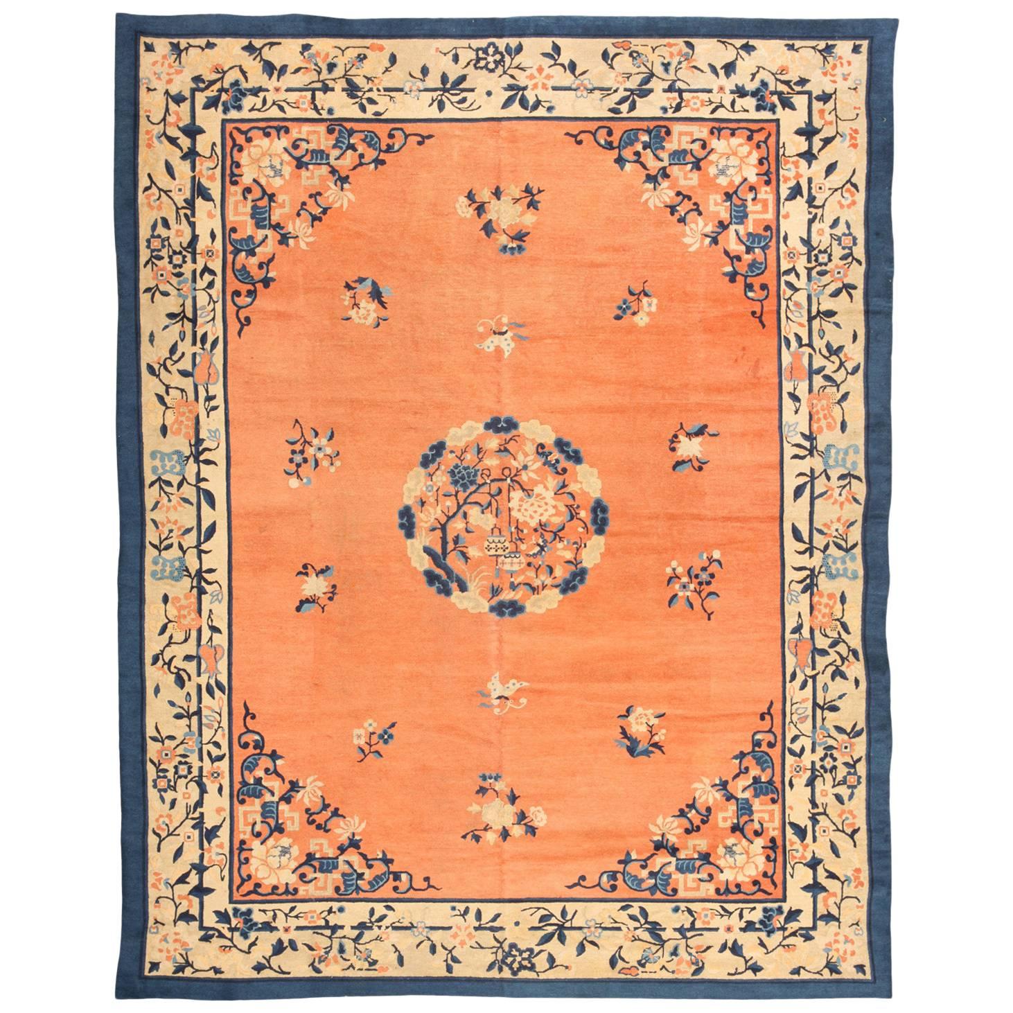 Antique 19th Century Chinese Carpet For Sale