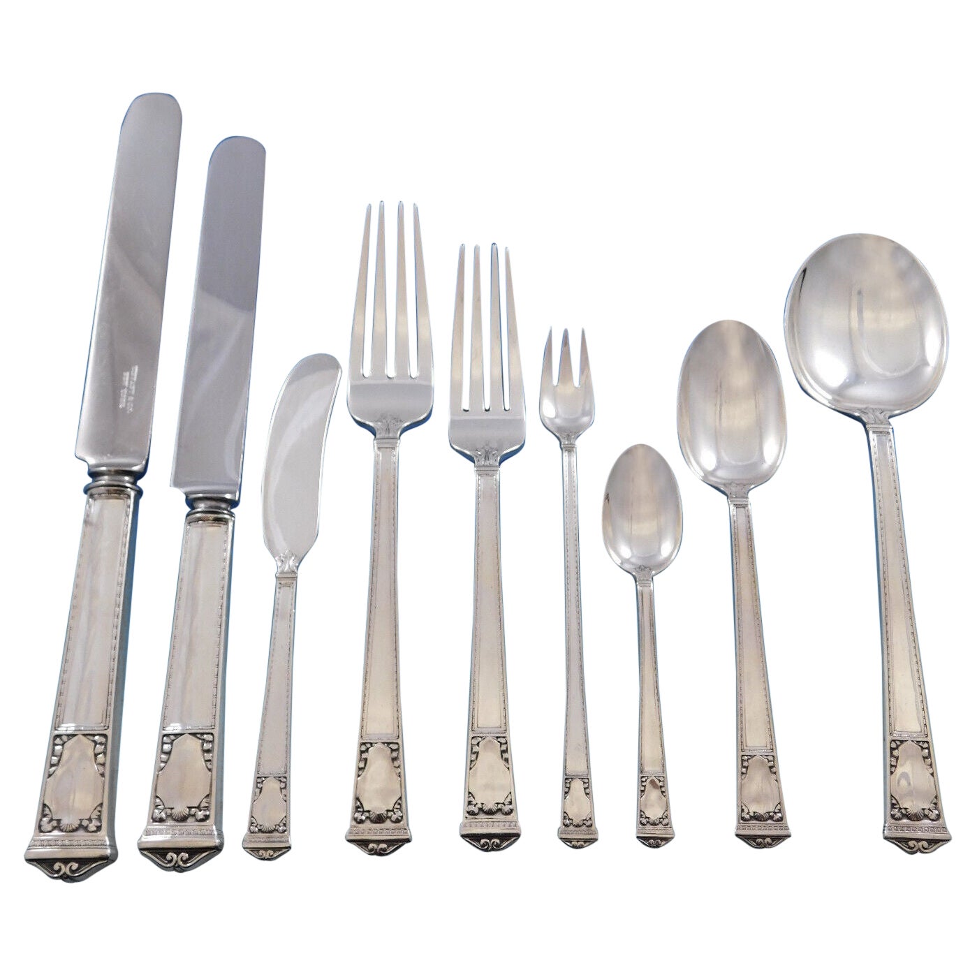 San Lorenzo by Tiffany and Co Sterling Silver Flatware Service Set 111 Pc Dinner For Sale