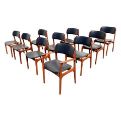 Set of 10 Erik Buch Model 49 & 50 Teak Dining Chairs