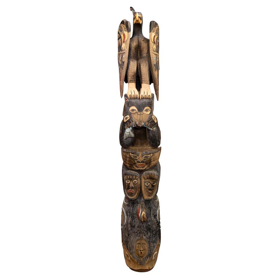 Large Tsimshian Thunderbird Totem Pole by George Mather Sr. For Sale at ...