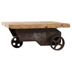 Vintage 20th Century Czech Industrial Cart Coffee Table