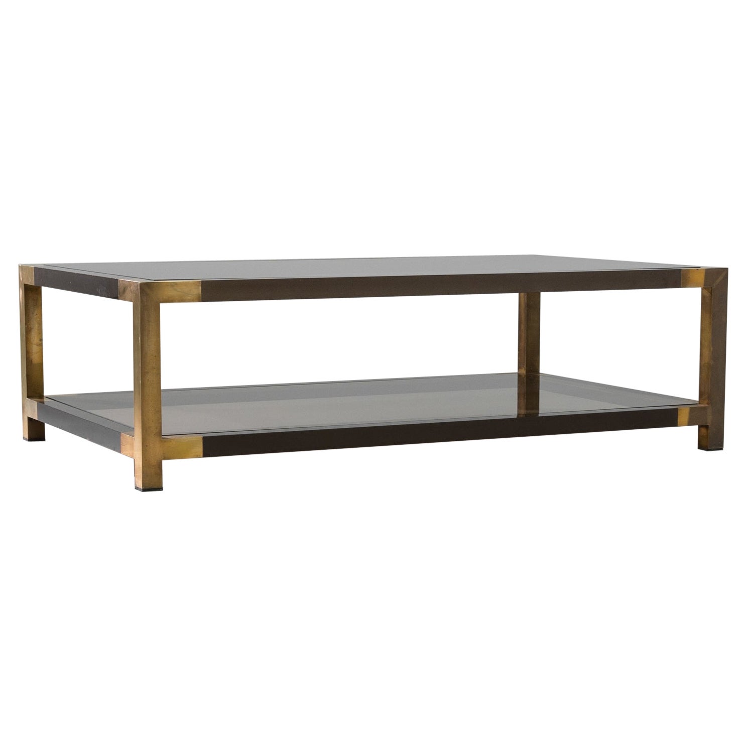 Mid-Century Modern French Brass Coffee Table