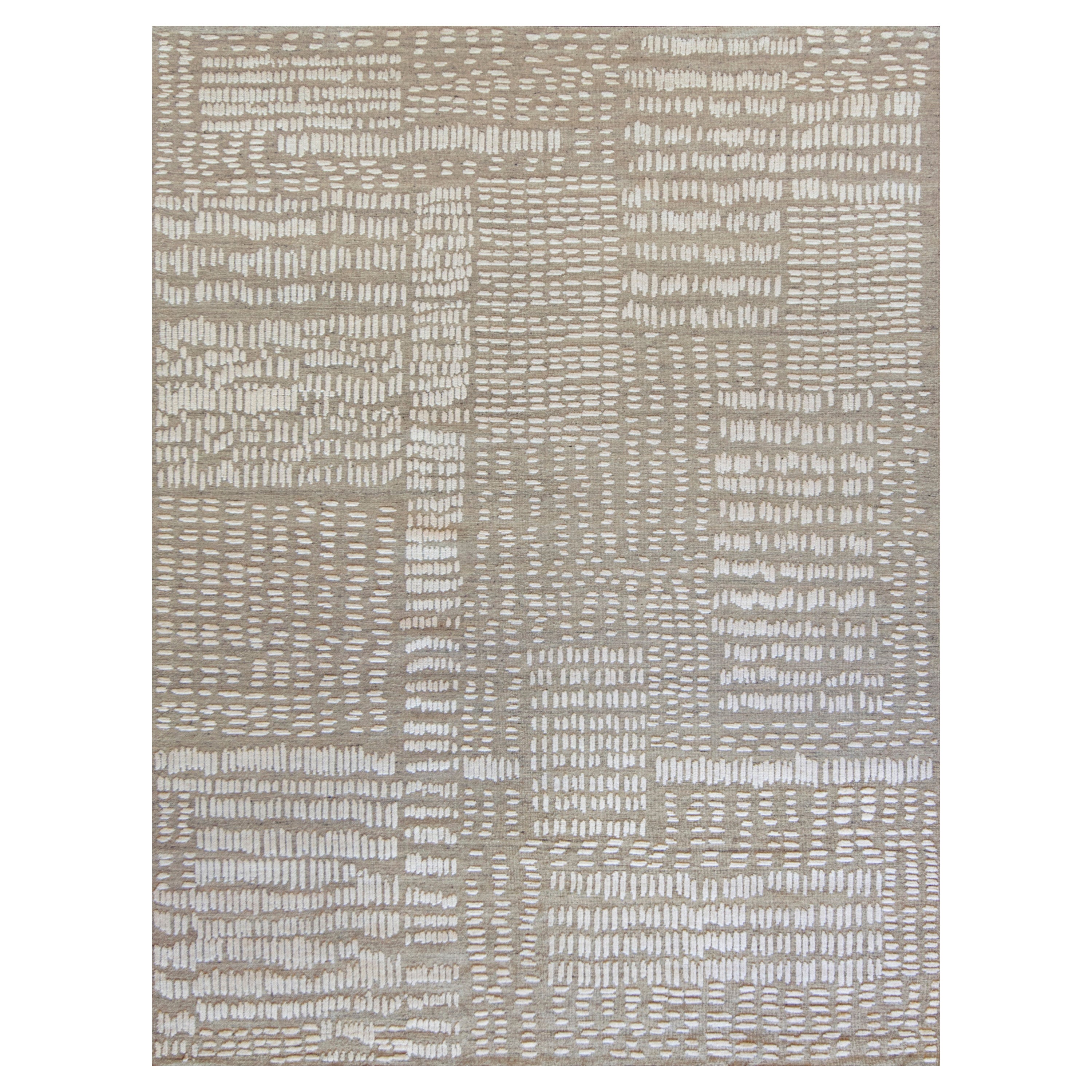 Moroccan Inspired Handwoven Textured Rug For Sale