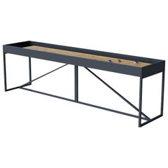 12' Modern "The Break" Shuffleboard Table with Oak Playing Surface & Metal Frame