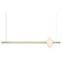 Gem 1 Pendant with Hand-Blown Glass, Linear 48 Inch 