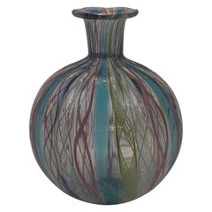 Complicated Miniature Bud Vase by Zanfirico in Lattice and Swirl Fused Glass