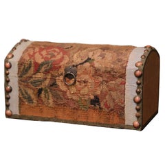 Decorative Bombe Box with 18th Century Aubusson Tapestry Signed J. Lamy